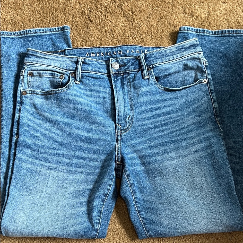 American Eagle Slim Straight Dark Blue Denim Pants 34x30